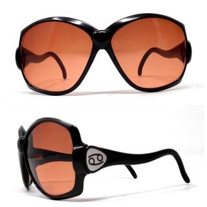 1970’s Vintage French Oversized Black Sunglasses, Deadstock